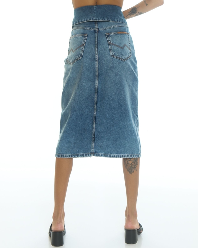 Saia Jeans Pala Virada Cantao Color me