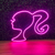 Luminária Painel Neon Led - Cabeça / Rosto / Cilios / Barbie 46x44cm