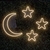 Luminária Painel Neon Led - Conjunto Lua com 3 Estrelas