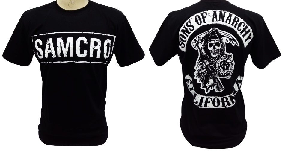 Camiseta SAMCRO Sons of Anarchy 100 Algodao