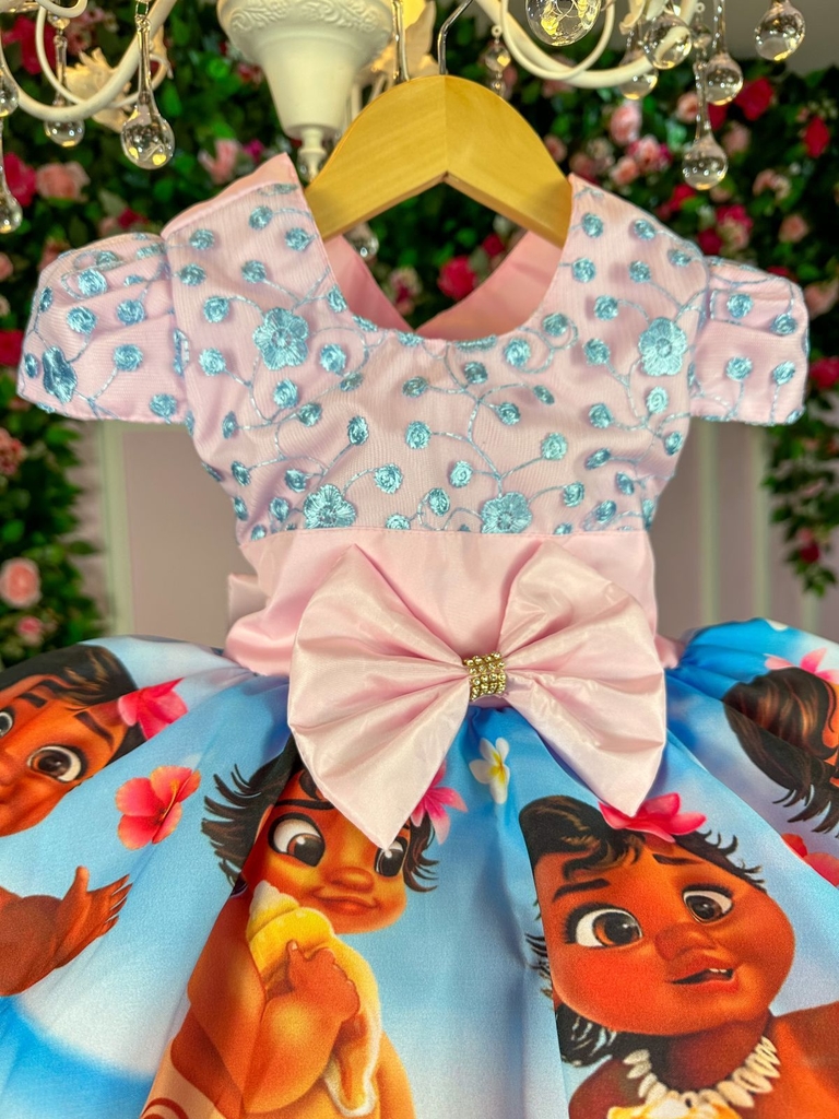 Vestido Infantil Temático Moana Baby Roupa/Fantasia