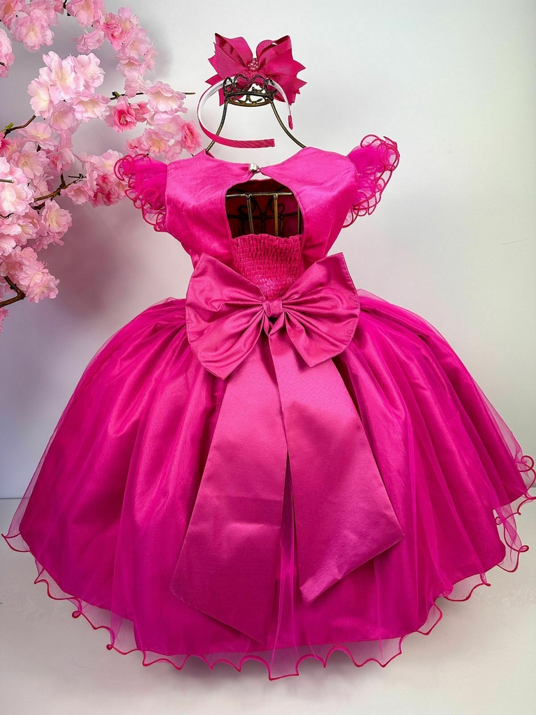 Vestido Princesa Belli Tematico Barbie Pink Glitter - Roupa  Infantil