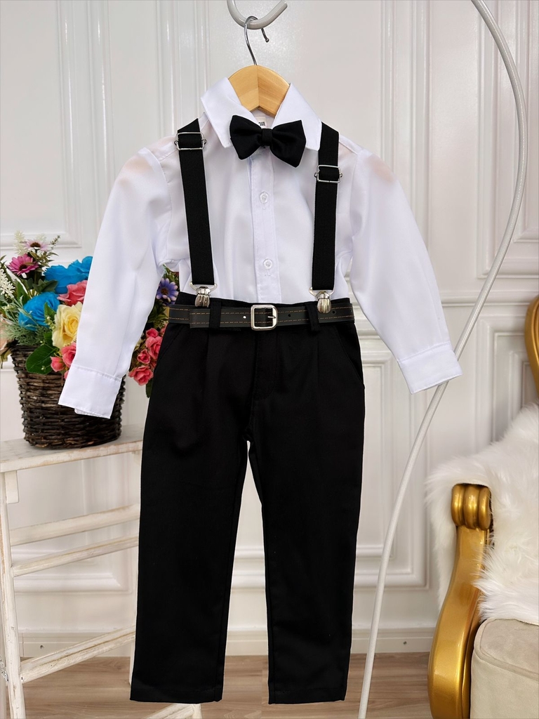 Conjunto Social Camisa Gravata Cal a e Suspens rio Preto