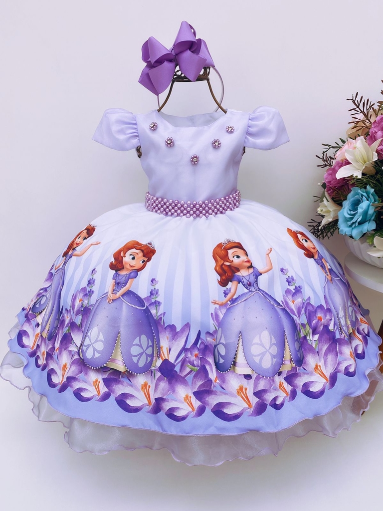 Vestido Princesa Sofia Festa Infantil Luxo - Perollas Kids