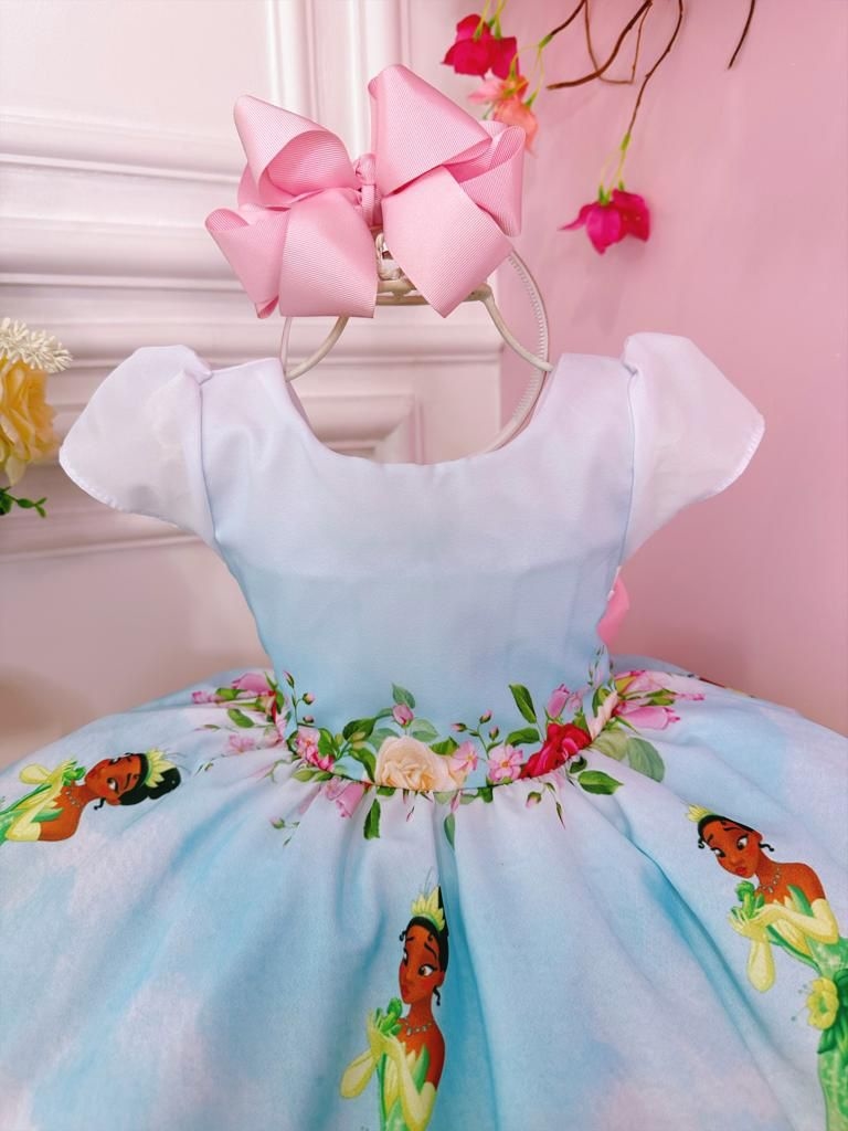 Vestido Infantil Princesa Tiana e o Sapo no Bosque