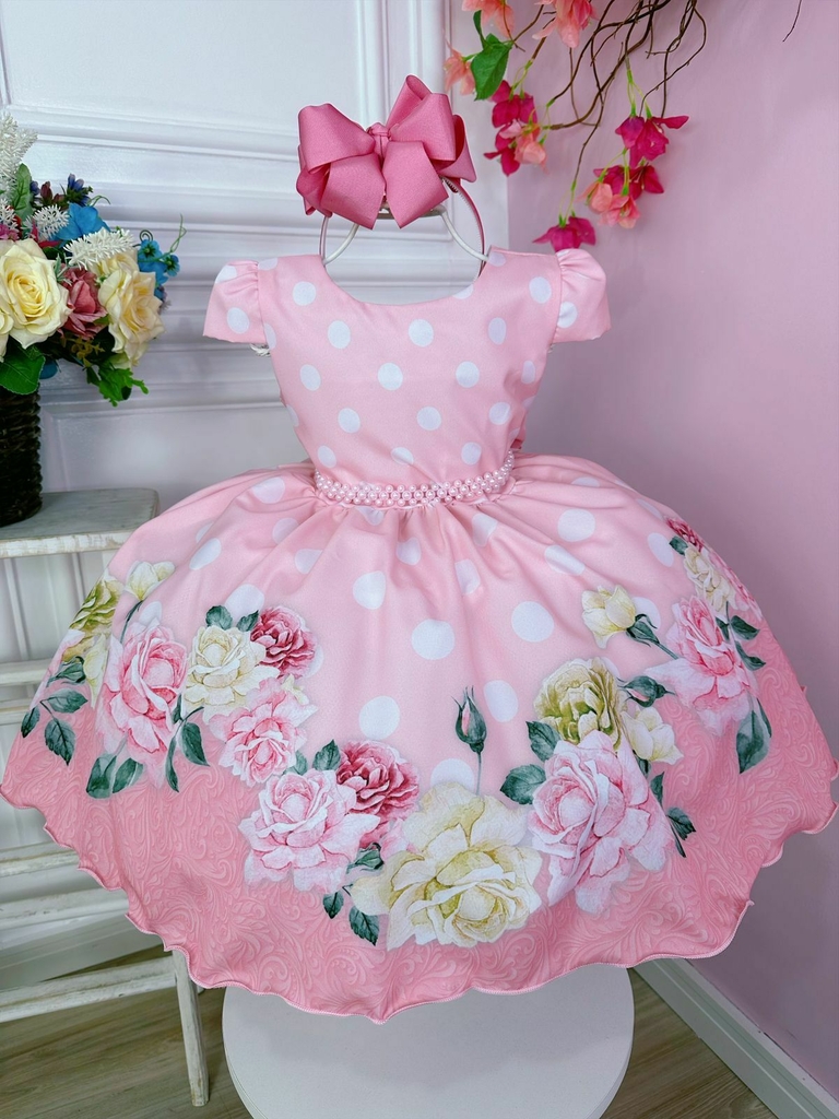 Vestido infantil de peça única com cinto, vestidos rosa para bebês, roupas  kawaii, estilo arejado, moda Y2K, 1-8Y, novo, quente, 2023