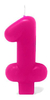 Vela Aniversario Número Pink 1 Unidade - comprar online