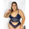 Conjunto Lingerie Rendada - modelo plus size