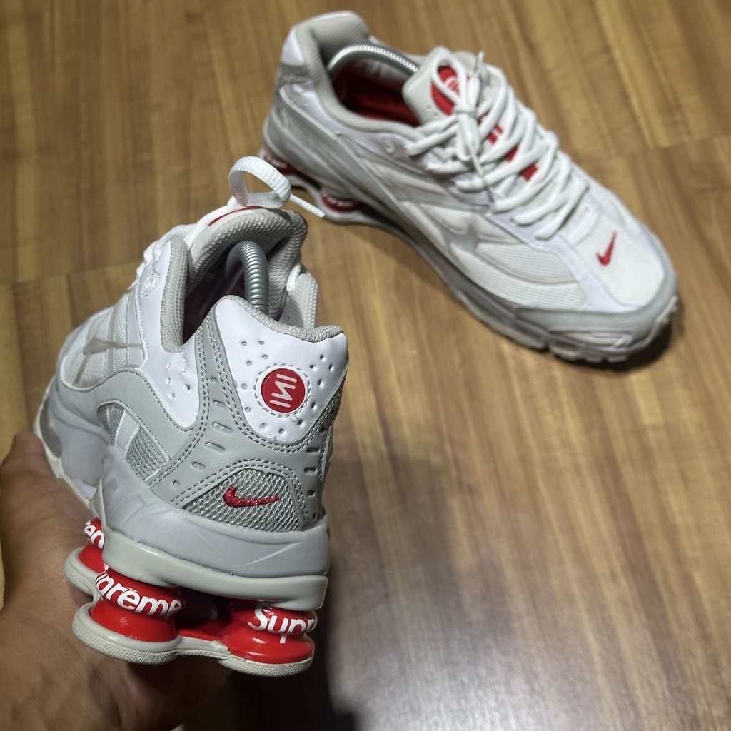 Nike shox cheap red white
