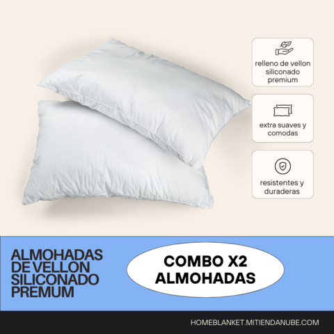 Combo Almohadas de Vellon siliconado 70X40