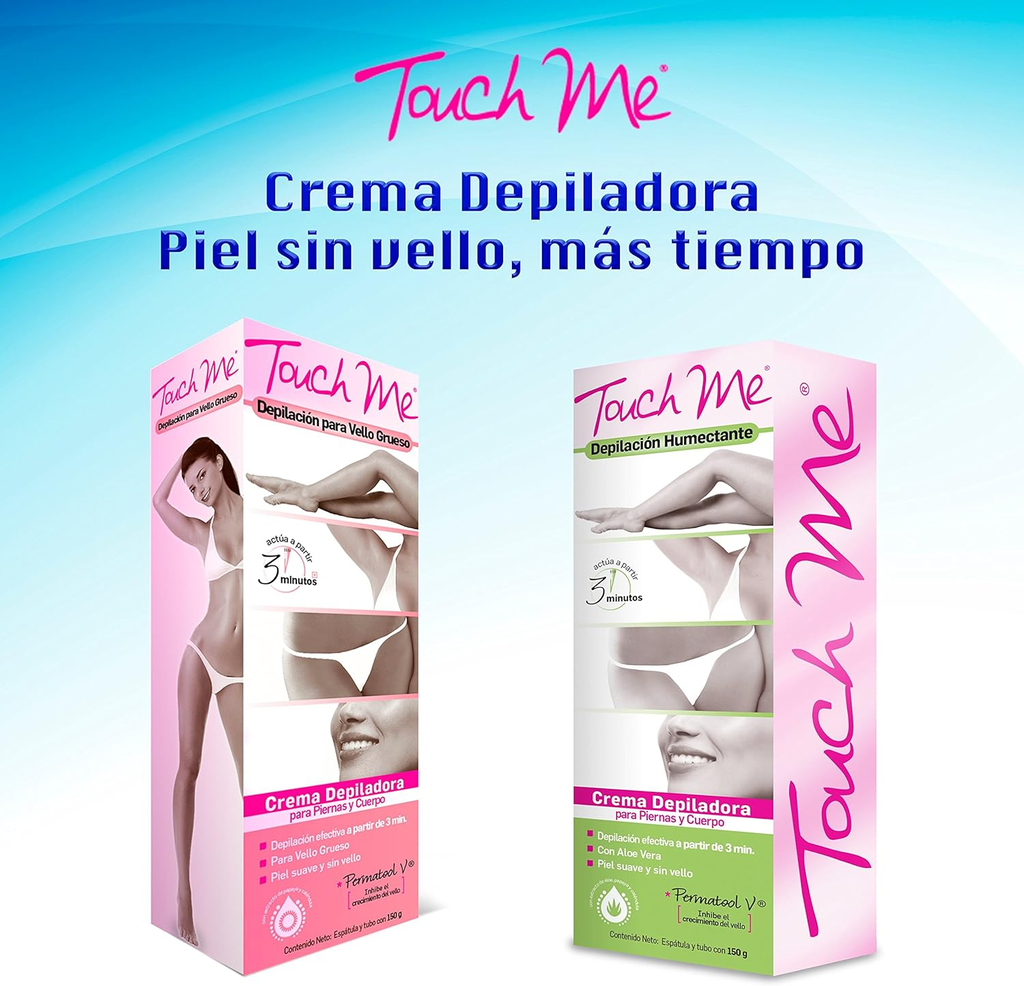 Touch Me Crema para Vello Grueso Humectante con Aloe Vera 150 g