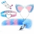 Kit Fantasia Raposa Bicolor - plug, tiara, grampos seios, gargantilha