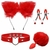 KIT COELHA VERMELHO - PLUG, TIARA, GRAMPOS SEIOS, GARGANTILHA