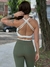 Conjunto Fitness Feminino Verde Militar Top Trançado com Legging Cós Reto Super Alto - comprar online