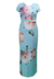 Vestido Longo Fendas Manga Curta Jersey Estampado Floral Fd Azul