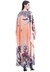 Vestido Longo Kaftan Cetim Estampa Exclusiva Oriental Coral - loja online