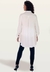 Chemise Vestido Saída Bolso Mangas Longas Crepe Semitransparente Liso Off White - comprar online