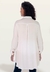 Chemise Vestido Saída Bolso Mangas Longas Crepe Semitransparente Liso Off White - Resort Wear