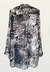 Chemise Vestido Saída Bolso Mangas Longas Crepe Semitransparente Estampado Abstrato Preto Azul Marinho - comprar online