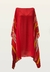 Saída Vestido Kaftan Amplo Crepe Estampado Listras Vermelho - comprar online