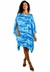 Imagem do Vestido Kaftan Saída Amplo Crepe Acetinado Estampado Azul