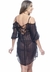 Vestido Saída Ciganinha Crepe Liso Preto - comprar online