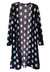 CARDIGAN KIMONO MIDI FENDAS LATERAIS Trico Estampado Poa Azul