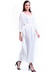 Vestido Kaftan Saída Longo Bata Viscose Liso Off White - loja online