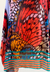 Saída Vestido Kaftan Amplo Decote Canoa Crepe Estampado Exclusivo Borboletas Multicoloridas - comprar online