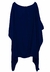Vestido Kaftan Saída Amplo Crepe Acetinado Liso Azul Marinho - comprar online