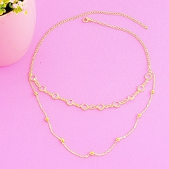 Colar Feminino Choker com 2 Correntes | Folheado 1 mm | com garantia na internet