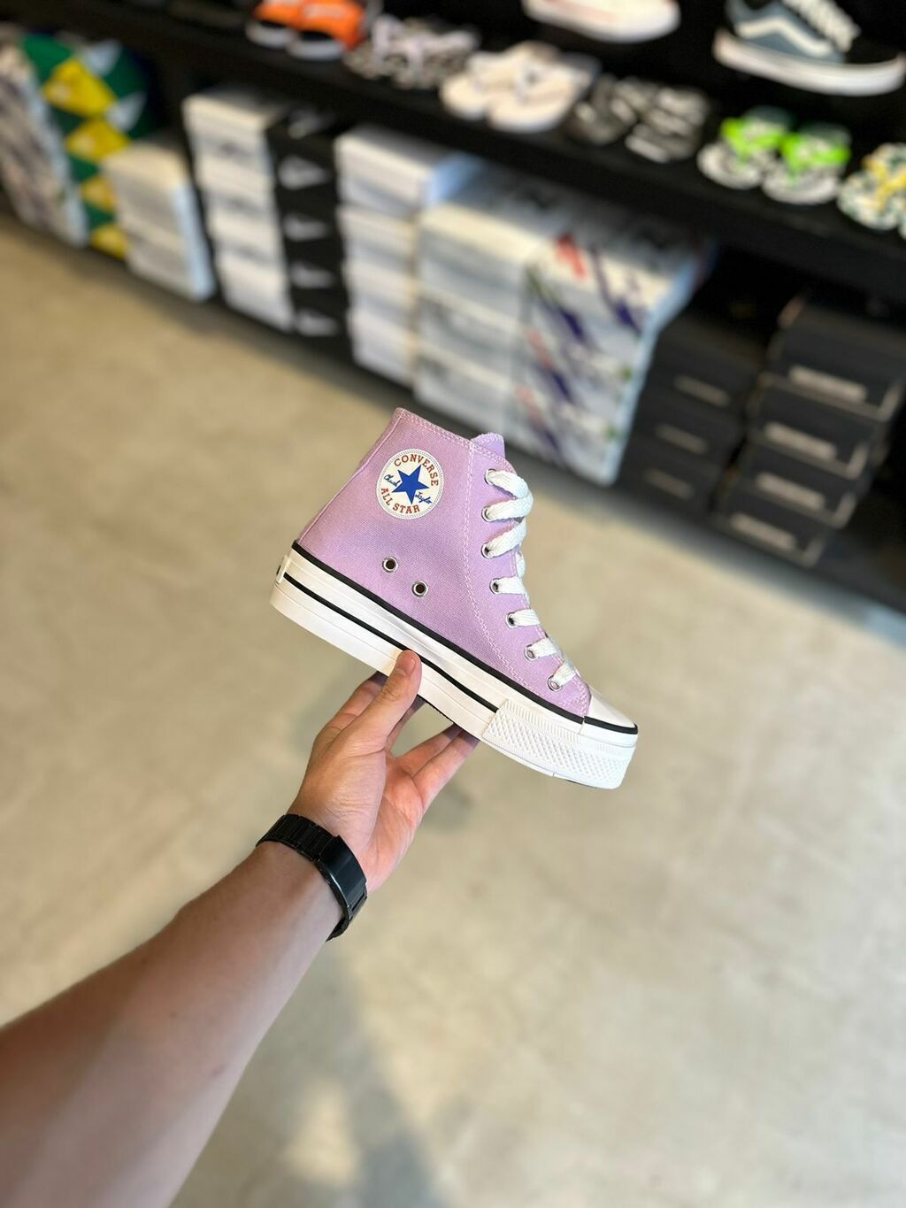 Converse plataforma lila new arrivals