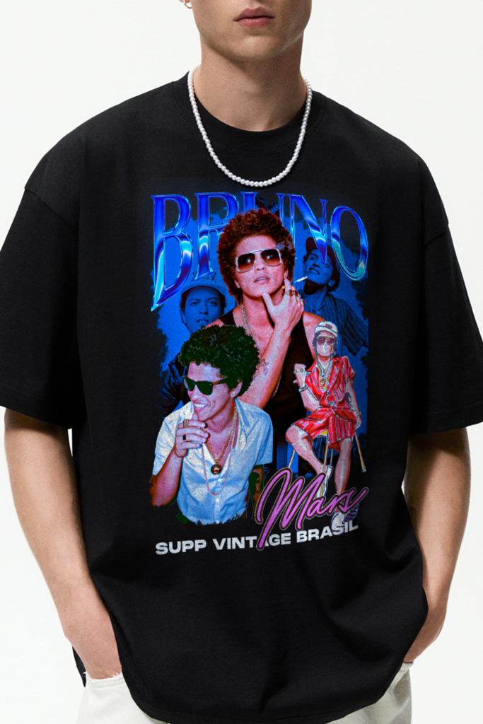 T-SHIRT BLACK VINTAGE BRUNO MARS - Supp Vintage Brasil