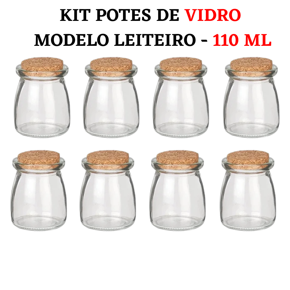 Kit Potes de Temperos Condimentos De Vidro Tipo Leiteira Para Cozinha