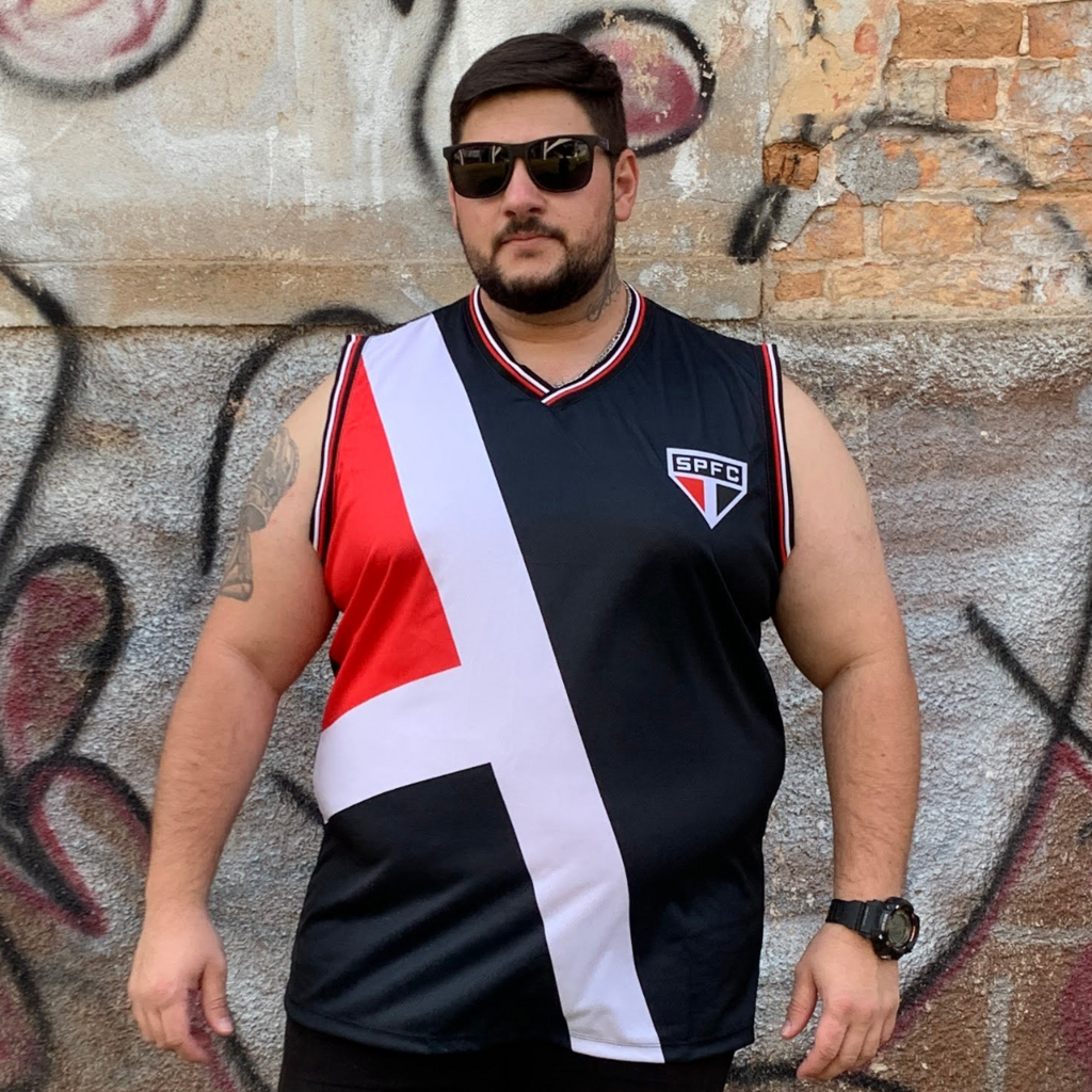 Camiseta Regata S o Paulo Original Plus Size Prote o Uv Oficial