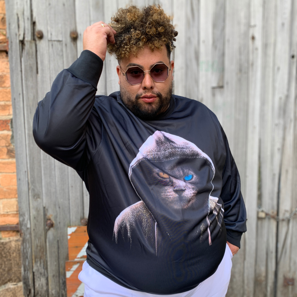 Blusa de Frio Masculina Plus Size Estampada Estilosa Tamanho Grande