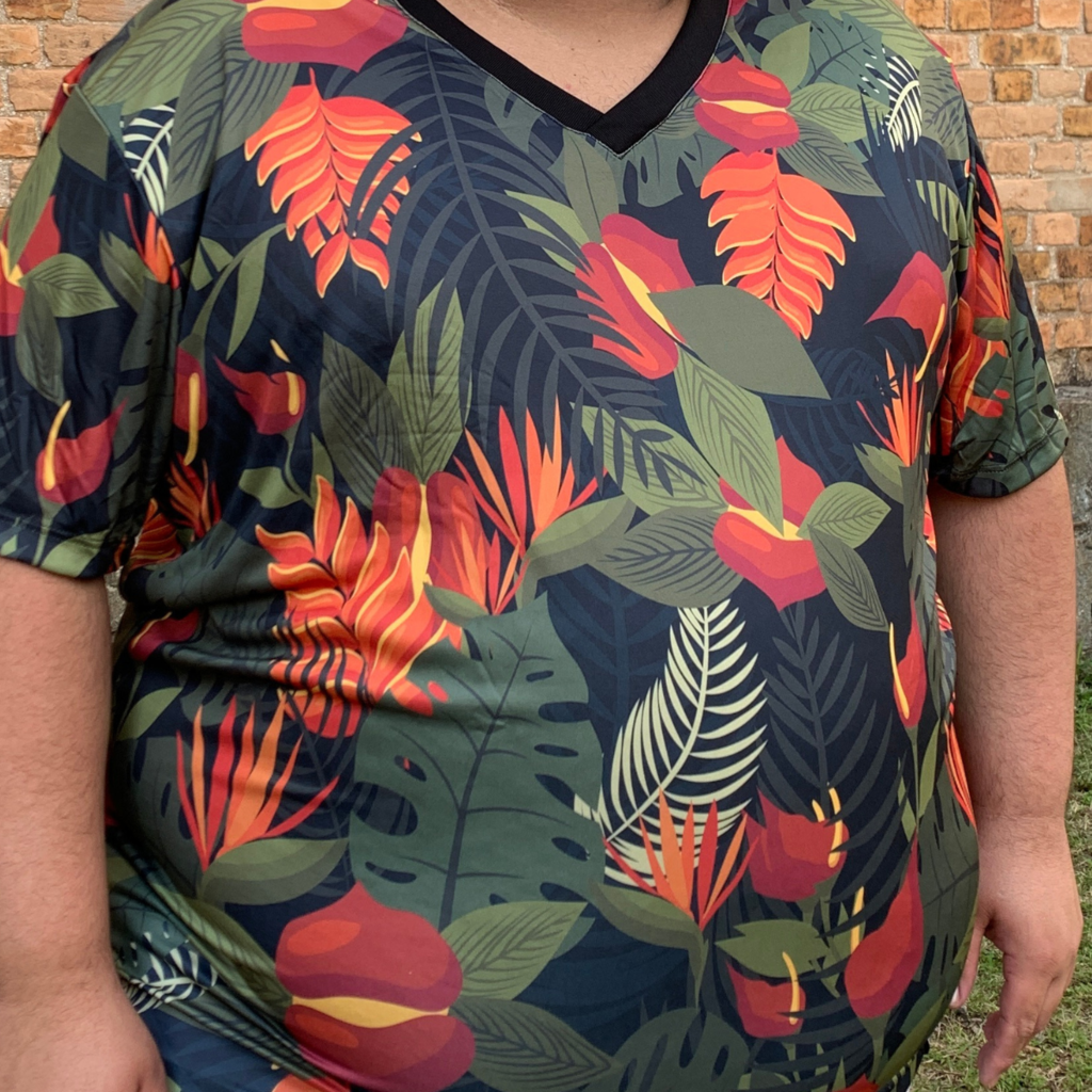 Camiseta Florida Dry Fit Masculina Plus Size Proteção Uv+ Camisa Ver