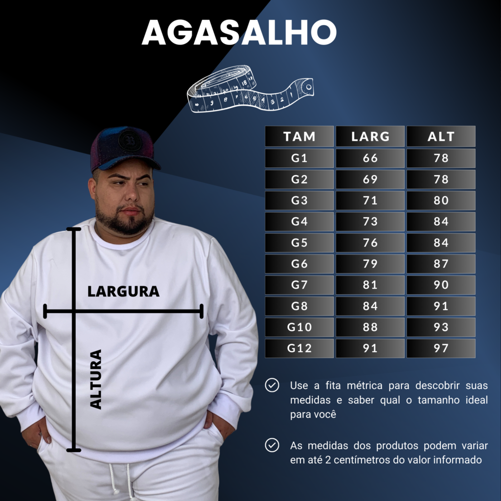 Blusa de frio tamanho g4 cheap