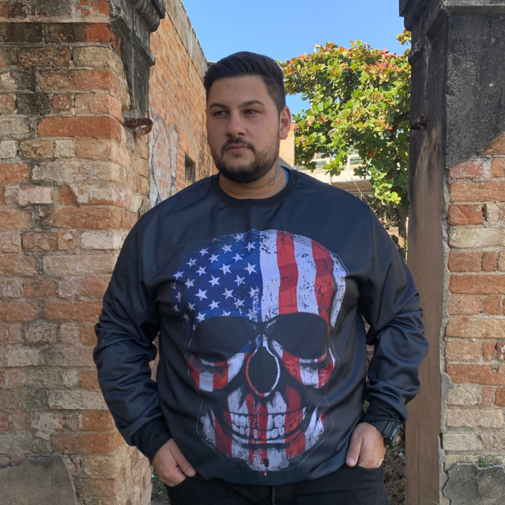 Blusa de Frio Masculina Plus Size Estampada Estilosa Tamanho Grande