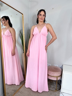 VESTIDO LONGO FLÁVIA ROSA CLARO