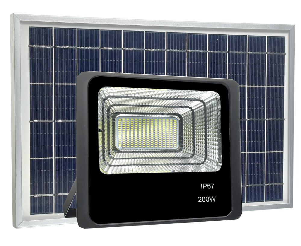 Refletor LED Solar 200W 80 Leds Auto Recarregável