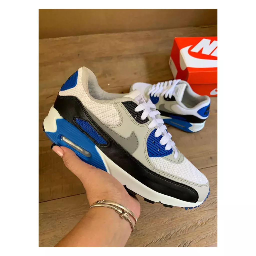 AIR MAX 90 BRANCO / AZUL ROYAL - Comprar em outletcb