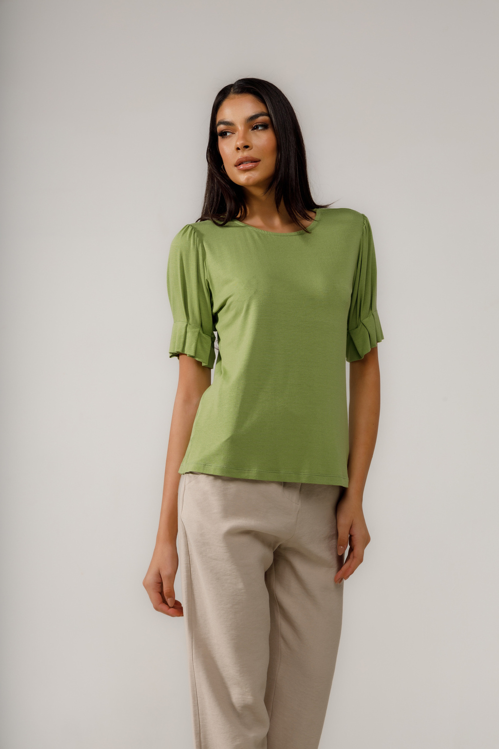 Blusa Feminina em Malha Verde Pistache Rubinella