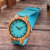 Relógio Feminino de Bambu Turquesa - comprar online