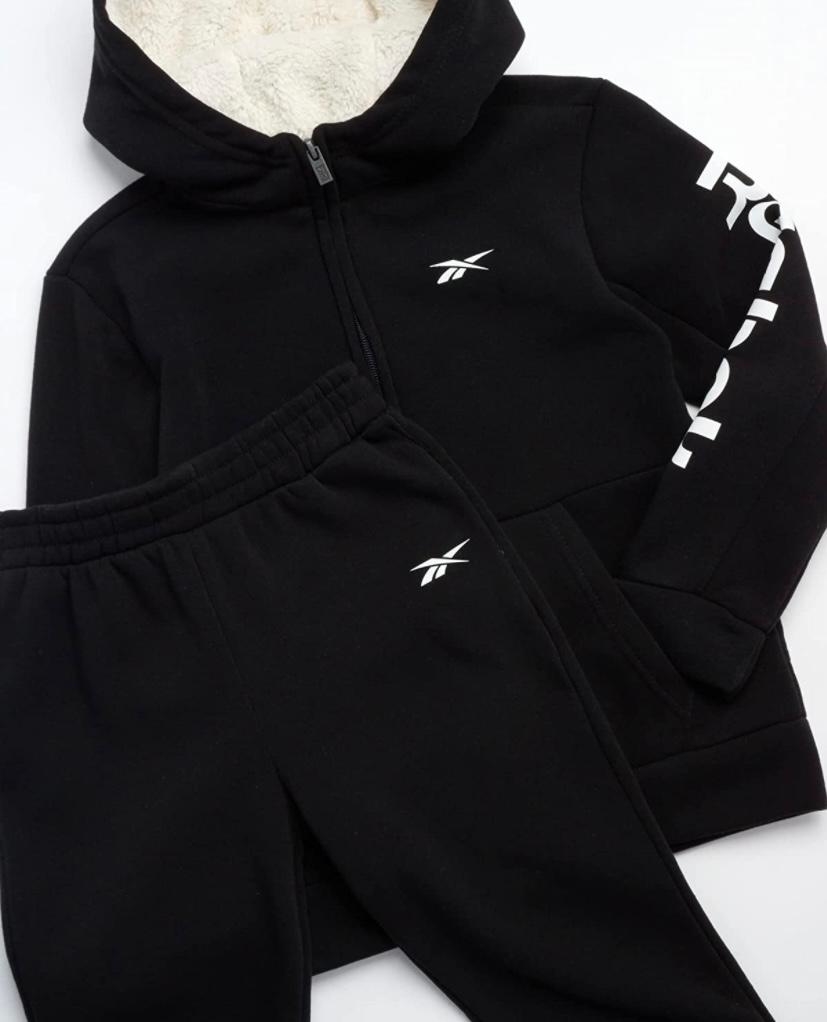 Conjunto Moletom Reebok Calca Casaco Colecao Nova Preto