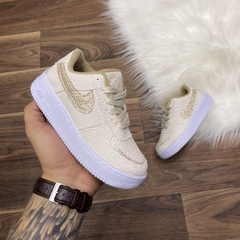 NIKE AIR FORCE - Bege / Nude com Glitter 18 ao 25