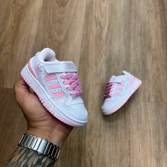 ADIDAS FÓRUM BABY CADARÇO e VELCRO Branco com Rosa