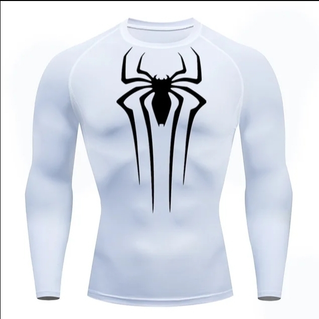 Camisa Compressão Homem Aranha Superior Manga Longa Rashguard Elastano  (Asian XL (M Brasil)) : : Moda