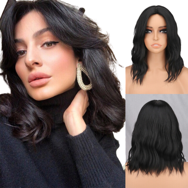 Peruca C/ Semi Lace Wig Orgânica Ondulada Aspecto Natural