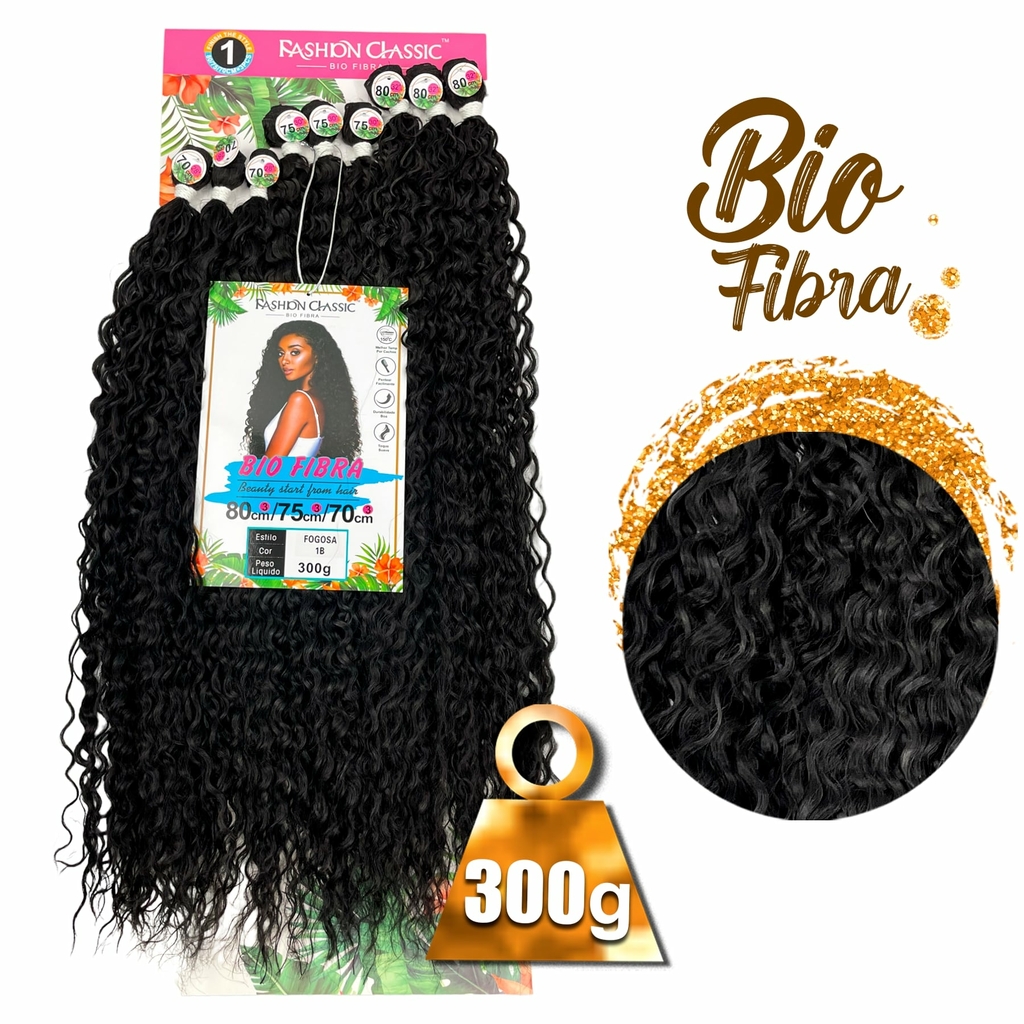 Cabelo Orgânico de Bio Fibra Cacheado Iza para Entrelace 300g 65cm